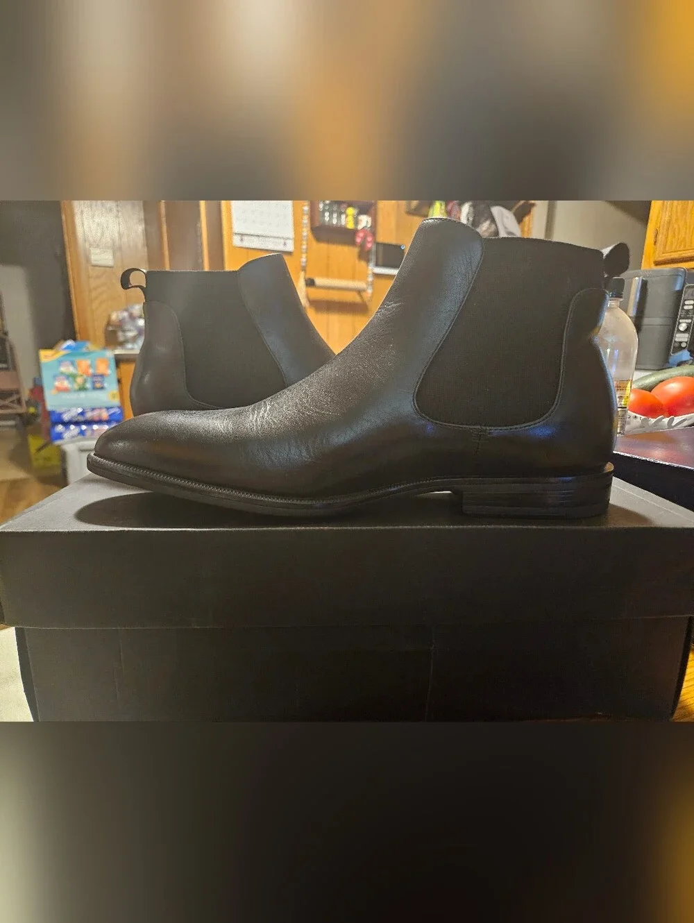 Kenneth Cole Black Leather Chukka Chelsea Boots
